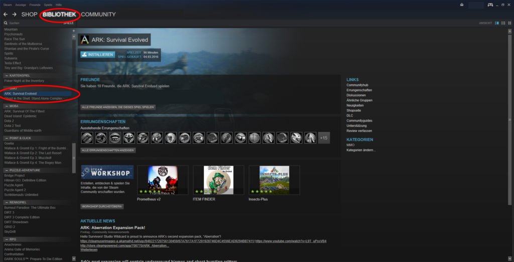 ARK: Survival Evolved - Spiel und DLCs bei Steam aktivieren und installieren (Guide)