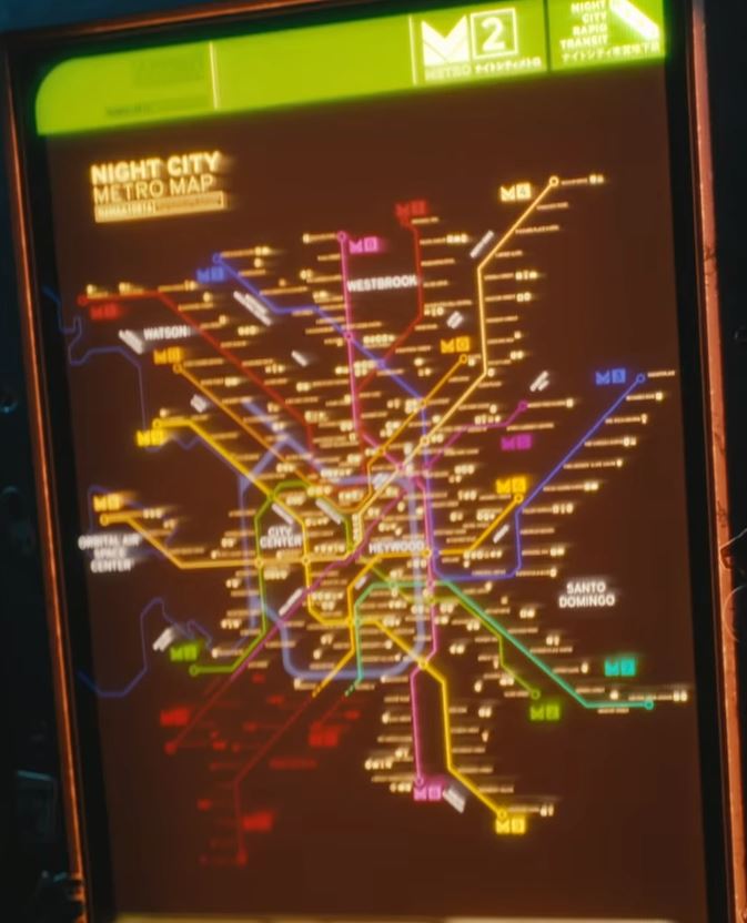 Cyberpunk 2077 Metro Karte