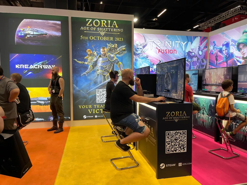 zoria age of shattering gamescom 2023 booth int.ent news